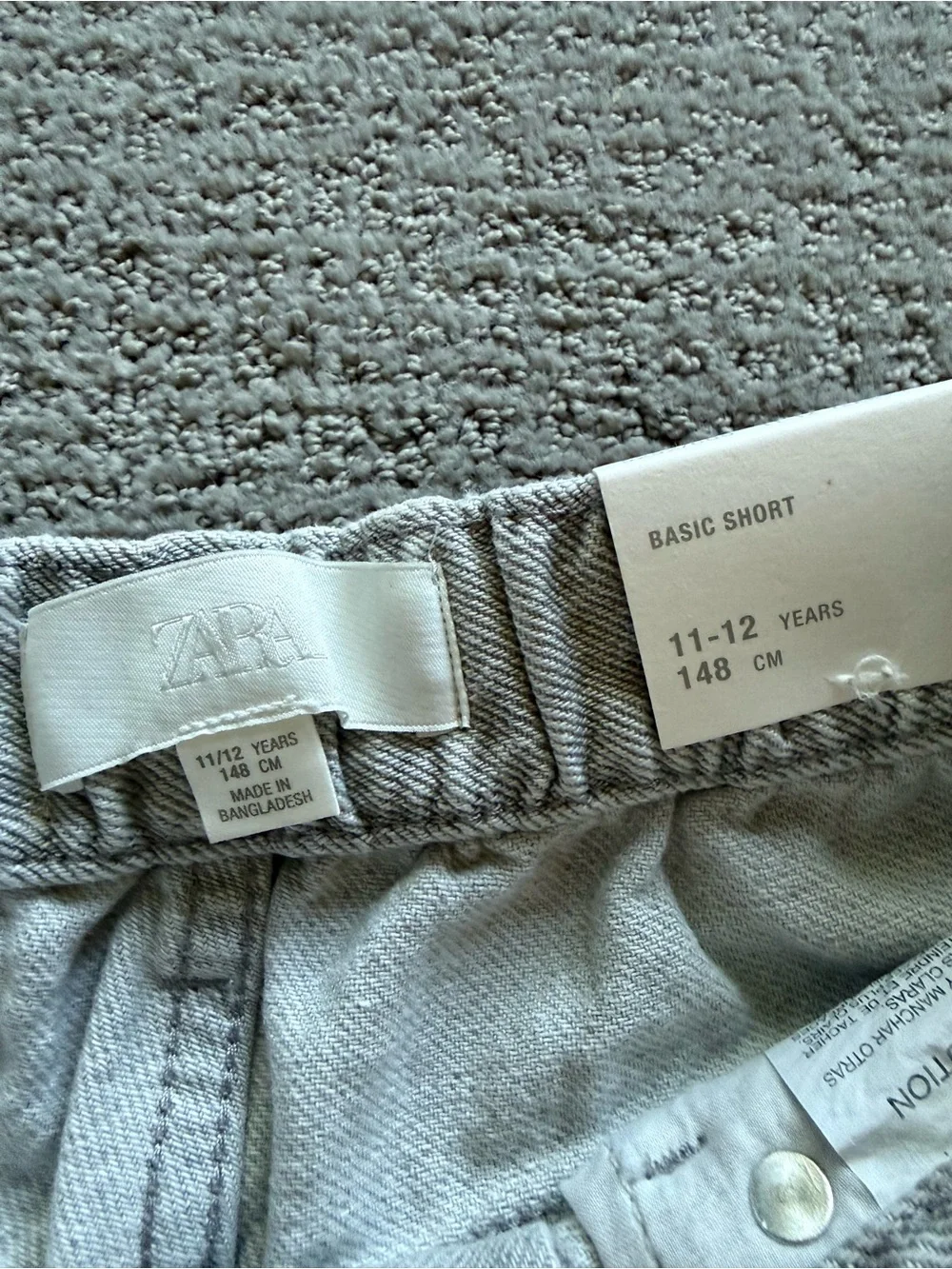 ZARA Kids’ Light Gray Distressed Denim Shorts